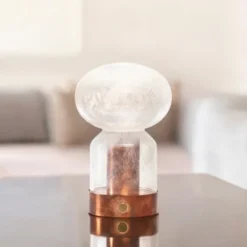 Örsjö Belysning Essence, glas Misty portabel bordslampa, koppar/glas