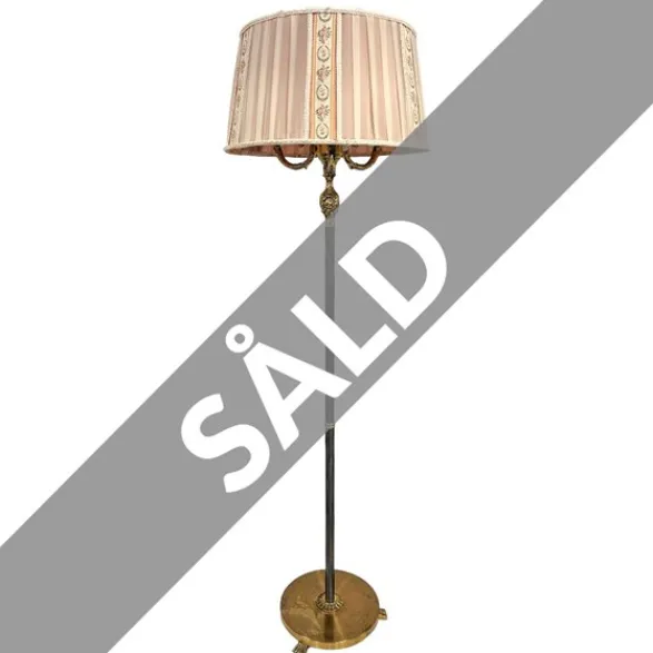 Vintage by Bright 1-2-3 Estelle golvlampa, mässing