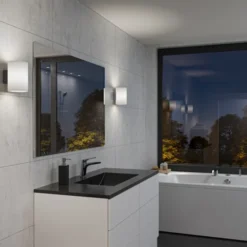 Herstal Evoke vägglampa L antracit/opal E14