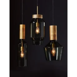 Konsthantverk Fenomen taklampa stor, råmässing/rökfärgat