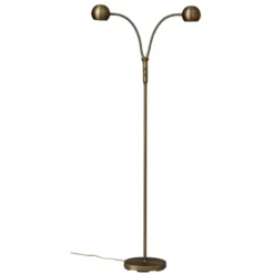 Armaturhantverk Fladen golvlampa tvåarmad, oxid