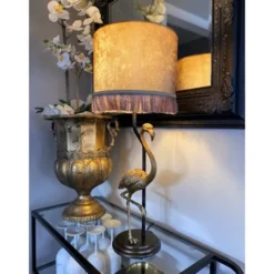 Aneta FLAMINGO bordlampa, svartguld/guld
