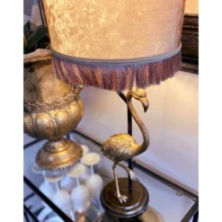 Aneta FLAMINGO bordlampa, svartguld/guld