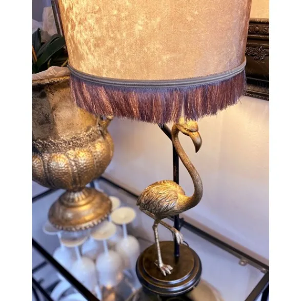 Aneta FLAMINGO bordlampa, svartguld/guld