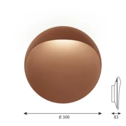 Louis Poulsen Flindt LED vägglampa, corten 30cm