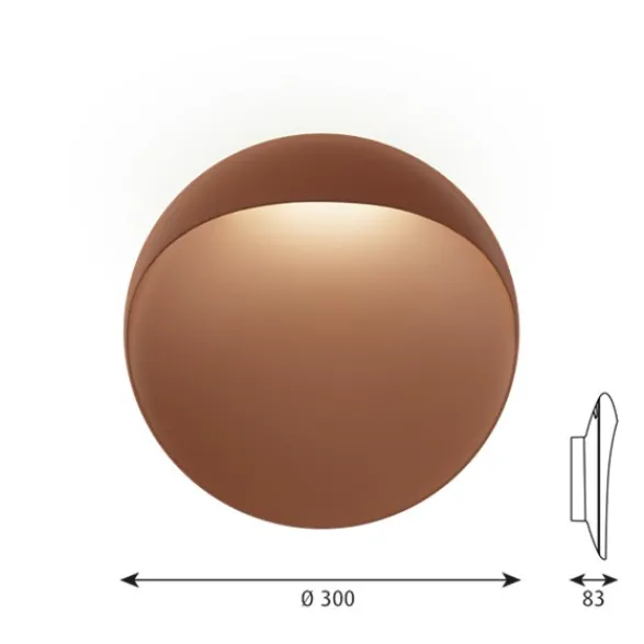 Louis Poulsen Flindt LED vägglampa, corten 30cm