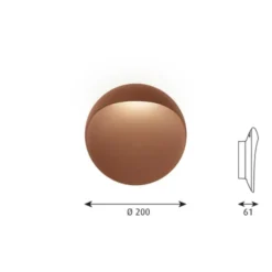 Louis Poulsen Flindt LED vägglampa, corten 20cm