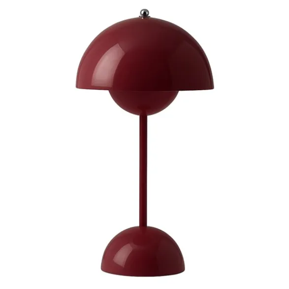 &tradition Flowerpot Portabel bordslampa VP9, Dark Plum, magnetisk laddare 33cm