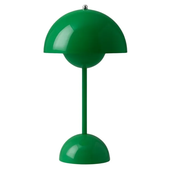 &tradition Flowerpot Portabel bordslampa VP9, Signal Green, magnetisk laddare 33cm