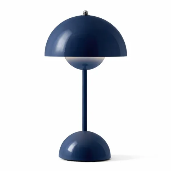 &tradition Flowerpot Portabel bordslampa VP9, Steel blue, magnetisk laddare 33cm