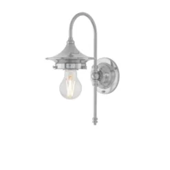 Karlskrona Lampfabrik Fryxell Vägglampa IP24, förnicklad mässing