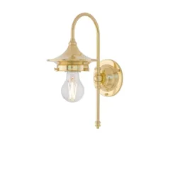 Karlskrona Lampfabrik Fryxell Vägglampa IP24, mässing