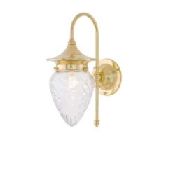 Karlskrona Lampfabrik Fryxell vägglampa mässing