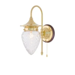 Karlskrona Lampfabrik Fryxell vägglampa mässing/brun