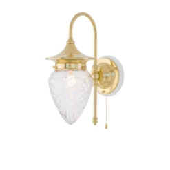 Karlskrona Lampfabrik Fryxell vägglampa mässing/vit