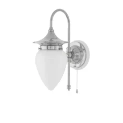 Karlskrona Lampfabrik Fryxell vägglampa nickel/vit