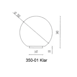 Westal Glasglob blåsig, klar 350mm