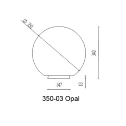 Westal Glasglob opal, blank 350mm