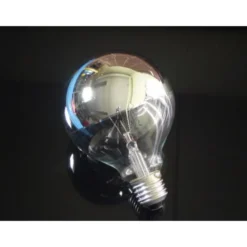 Ekonomiljus Glödlampa glob E27, 60W toppförspeglad silver