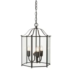 Konsthantverk Glimminge taklampa, mattsvart/klarglas 45,5cm