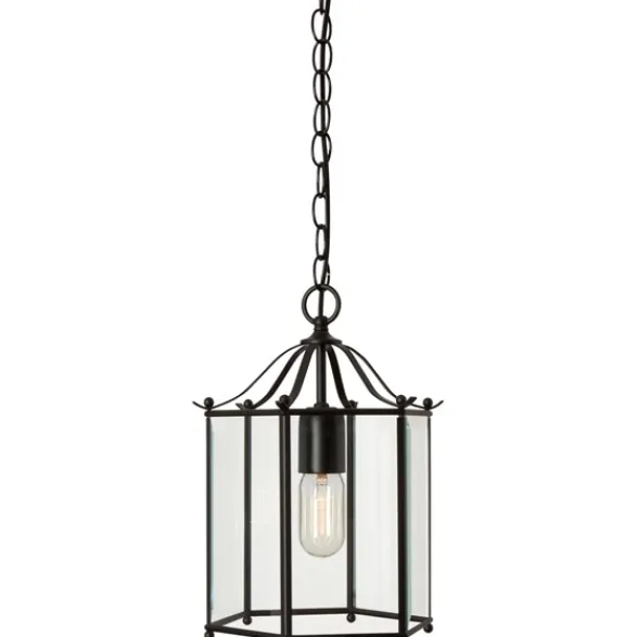 Konsthantverk Glimminge taklampa, mattsvart/klarglas 33,5cm