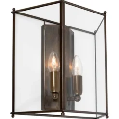 Konsthantverk Glimminge vägglampa, oxid/klarglas 32,5cm