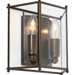 Konsthantverk Glimminge vägglampa, oxid/klarglas 22,5cm
