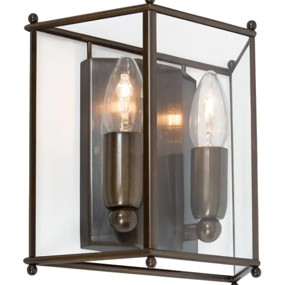 Konsthantverk Glimminge vägglampa, oxid/klarglas 22,5cm