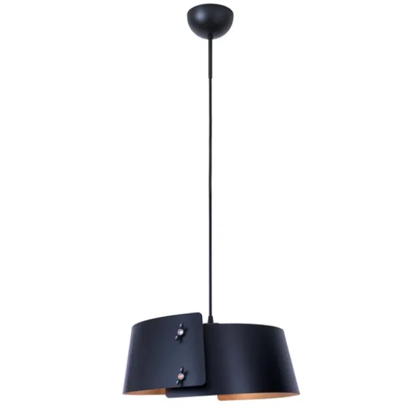 Konsthantverk Glipa taklampa, mattsvart/råmässing 41cm