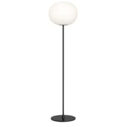 FLOS GLO-BALL F3 golvlampa, Svart/Opalglas 185 cm