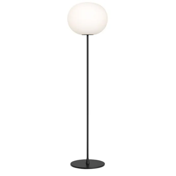 FLOS GLO-BALL F3 golvlampa, Svart/Opalglas 185 cm
