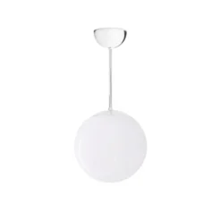 Konsthantverk Glob taklampa fast höjd, krom/blankt opalglas 20cm
