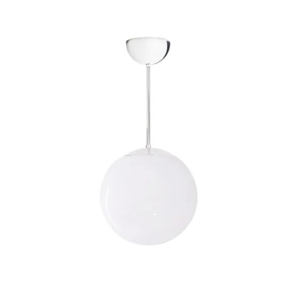 Konsthantverk Glob taklampa fast höjd, krom/blankt opalglas 35cm