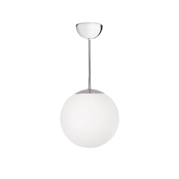 Konsthantverk Glob taklampa fast höjd, krom/opalglas 30cm