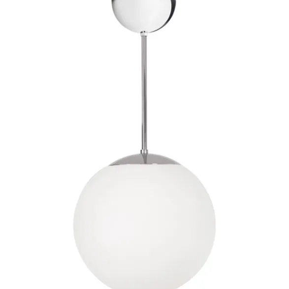 Konsthantverk Glob taklampa fast höjd, krom/opalglas 35cm