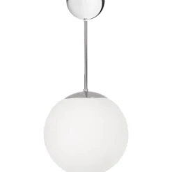 Konsthantverk Glob taklampa fast höjd, krom/opalglas 25cm