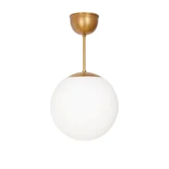Konsthantverk Glob taklampa fast höjd, råmässing/opalglas 25cm