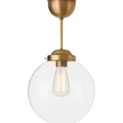 Konsthantverk Glob taklampa fast höjd, råmässing/klarglas 25cm