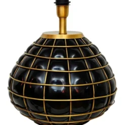 Hallbergs Belysning Gloria Lampfot Svart glas / Mässing 38cm