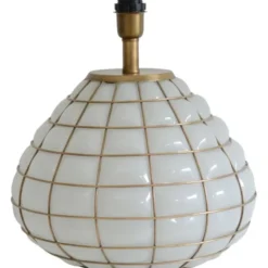 Hallbergs Belysning Gloria Lampfot Vitt glas / Mässing 38cm