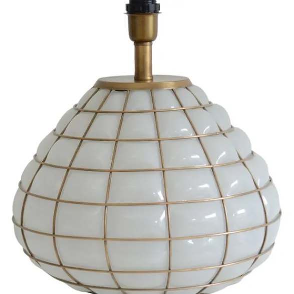 Hallbergs Belysning Gloria Lampfot Vitt glas / Mässing 38cm