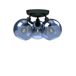 Belid Gloria plafond D330 svartstrukt/blått glas E14