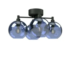 Belid Gloria plafond D460 svartstrukt/blått glas E14