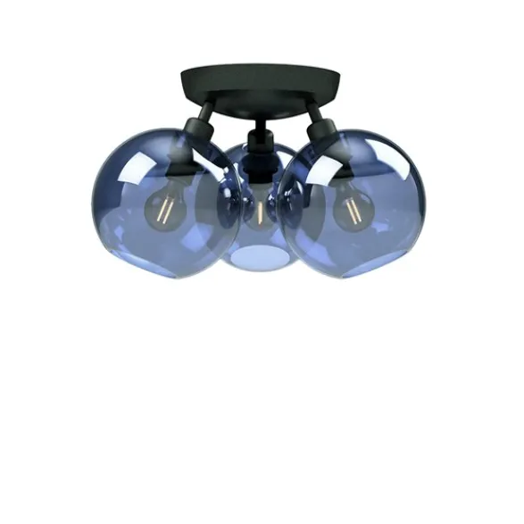 Belid Gloria plafond D330 svartstrukt/blått glas E14