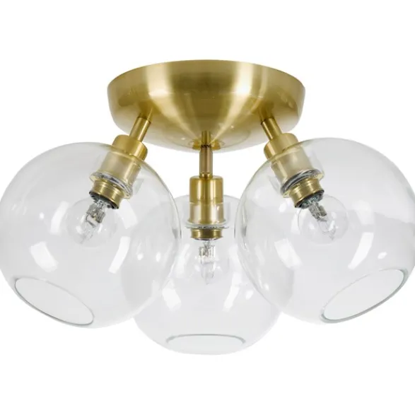 Belid Gloria plafond, mässing/klarglas 35,4cm