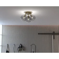 Belid Gloria plafond, Ø33 mässing/rökfärgat glas
