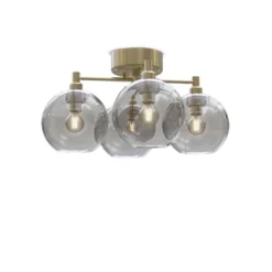 Belid Gloria plafond, Ø46 mässing/rökfärgat glas