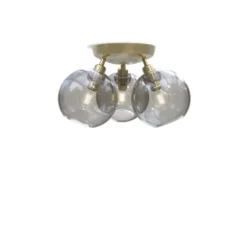 Belid Gloria plafond, Ø33 mässing/rökfärgat glas