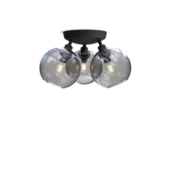 Belid Gloria plafond, Ø33 svartstruktur/rökfärgat glas