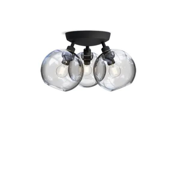 Belid Gloria plafond, Ø33 svartstruktur/klart glas